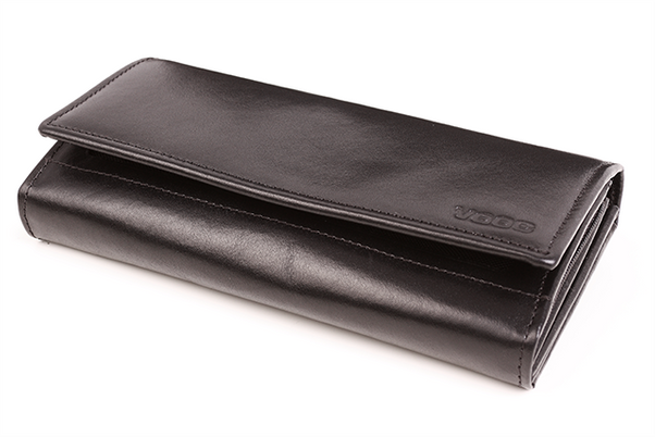 Duży skórzany portfel damski KEMER VOOC PPD5 Czarny