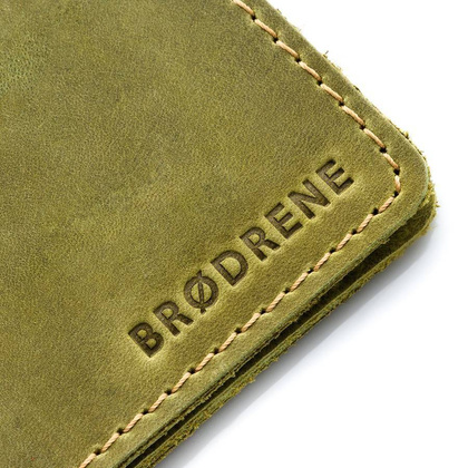 Super cienki portfel ze skóry BRØDRENE SW02 zielony - min. zamówienie 20 / 50 / 100 szt.