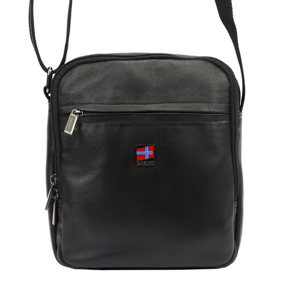 Klasyczna skórzana męska saszetka, przez ramię