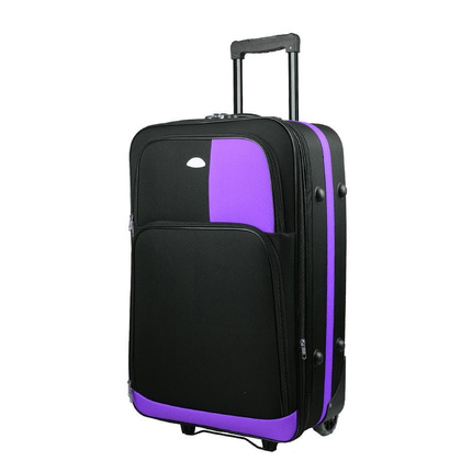 Duża walizka PELLUCCI RGL 652 L Czarna / Fioletowa