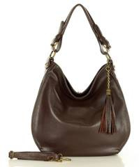 Torebka skórzana eleganc sacco MARCO MAZZINI - ciemny brąz caffe - min. zamówienie 20 / 50 / 100 szt.