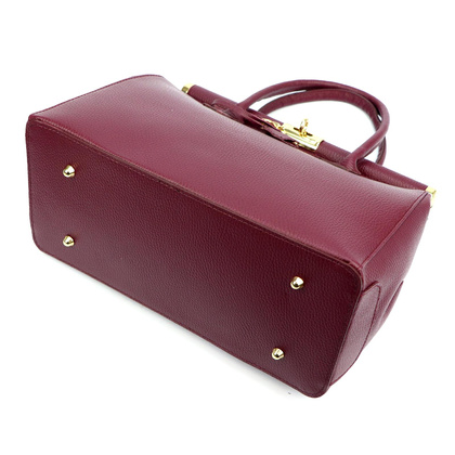 Klasyczna torebka miejska z naturalnej, miękkiej skóry licowej