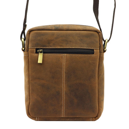 Klasyczna saszetka męska z naturalnej skóry nubuk, doskonała jakość