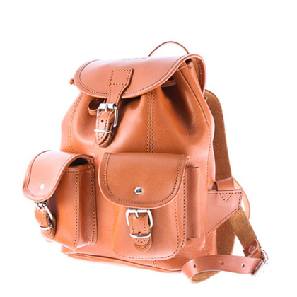 Mały plecak skórzany KEMER VOOC Vintage P2 Beżowy