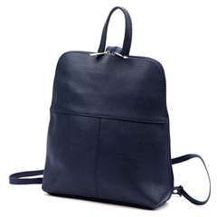 Miejski plecak damski, skóra naturalna, granatowy