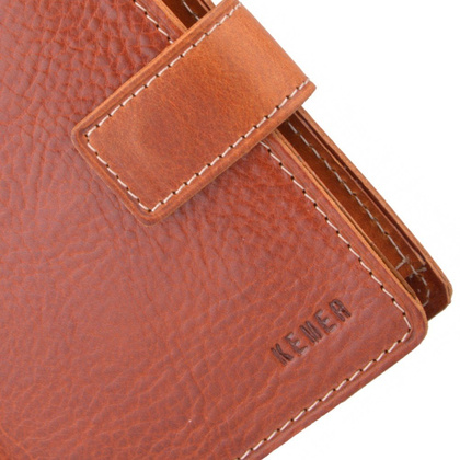 Portfel męski skórzany KEMER 366 Rudy - min. zamówienie 20 / 50 / 100 szt.