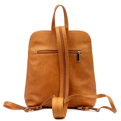 Miejski plecak damski, skóra naturalna, granatowy