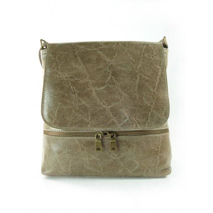 TOREBKA SKÓRZANA LISTONOSZKA DUŻA A5  BEŻOWA  VERA PELLE  VP1023T