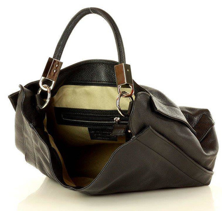 MARCO MAZZINI  Miejska torebka skórzana vera pelle classico czarna - min. zamówienie 20 / 50 / 100 szt.