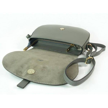 LISTONOSZKA SKÓRZANA TOREBKA CHLEBAK  ZŁOTO ZAMSZ SZARA  VP116G