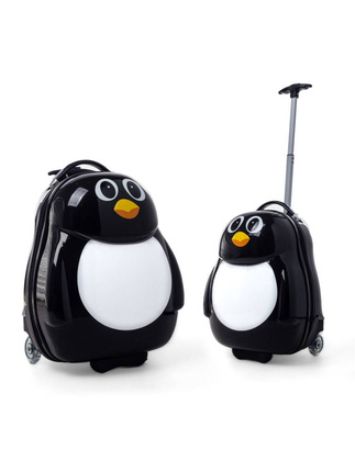 Walizka dziecięca KEMER RGL PINGWINEK Czarno Biała