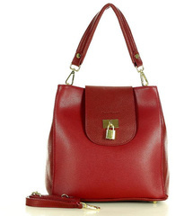 Elegancka torebka na ramię skóra naturalna vera pelle a tracolla - MARCO MAZZINI bordowy - min. zamówienie 20 / 50 / 100 szt.