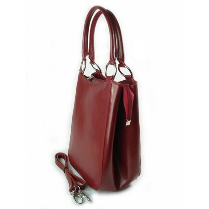 Koszyk- włoska super pojemna torebka rozkładana bordowa KS468R