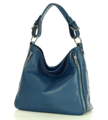 MARCO MAZZINI Skórzana torebka włoska na ramię morski zielony - min. zamówienie 20 / 50 / 100 szt.