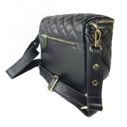 Pikowana listonoszka ,chlebak ,nerka Vera Pelle ,złote okucia szeroki pasek ,pojemna A5  VP591N2P