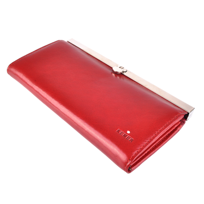 Portfel damski skórzany KEMER D 33 Czerwony - min. zamówienie 20 / 50 / 100 szt.