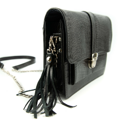 T-06 Torebka z klapką-czarny C m L KEMER