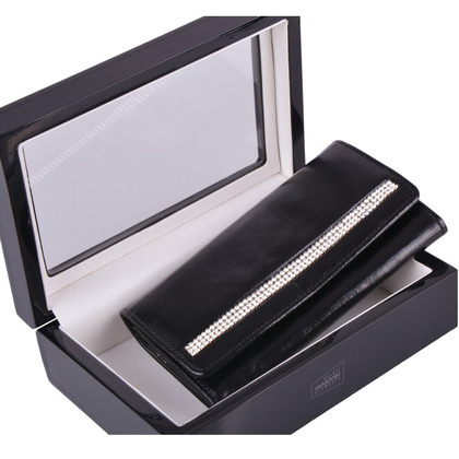 Portfel damski skórzany KEMER Swarovski Elements SV270 Czarny  - min. zamówienie 20 / 50 / 100 szt.