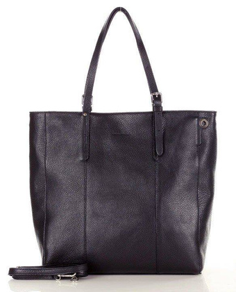 MARCO MAZZINI Elegancka torba skórzana sustainable leather bag ciemna granatowa - min. zamówienie 20 / 50 / 100 szt.