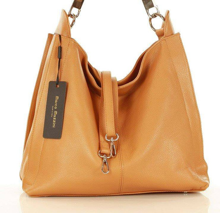 MARCO MAZZINI  Miejska torebka skórzana vera pelle classico camel - min. zamówienie 20 / 50 / 100 szt.