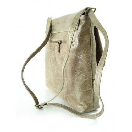 TOREBKA SKÓRZANA LISTONOSZKA DUŻA A5  BEŻOWA  VERA PELLE  VP1023T