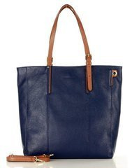 MARCO MAZZINI Elegancka torba skórzana sustainable leather bag granatowa - min. zamówienie 20 / 50 / 100 szt.