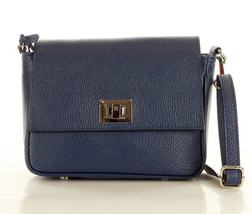 MARCO MAZZINI Torebka skórzana przez ramię crossbody classic flap granatowy - min. zamówienie 20 / 50 / 100 szt.