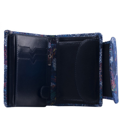 Portfel damski skórzany KEMER 009D Granatowy - min. zamówienie 20 / 50 / 100 szt.