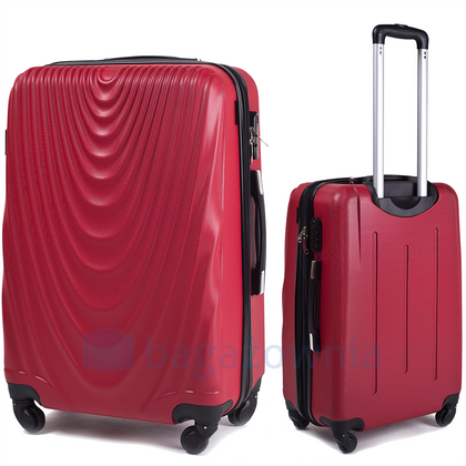 Zestaw 3 walizek + Kuferek WINGS 304 Bordowy