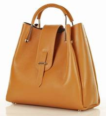 MARCO MAZZINI Torebka skórzana designerski kuferek handbag brąz camel - min. zamówienie 20 / 50 / 100 szt.