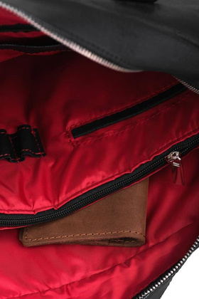 Czarna męska torba na ramię BRØDRENE BL02 Kolor wnętrza: Czerwony - min. zamówienie 20 / 50 / 100 szt.