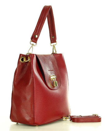 Elegancka torebka na ramię skóra naturalna vera pelle a tracolla - MARCO MAZZINI bordowy - min. zamówienie 20 / 50 / 100 szt.