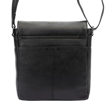 Klasyczna saszetka męska, torba na ramię, skóra naturalna