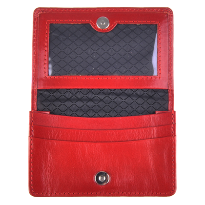 Etui na wizytówki skórzane KEMER W-3 Czerwone - min. zamówienie 20 / 50 / 100 szt.