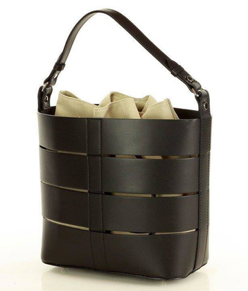 MARCO MAZZINI Torba skórzana bucket letaher elegante bag czarna - min. zamówienie 20 / 50 / 100 szt.