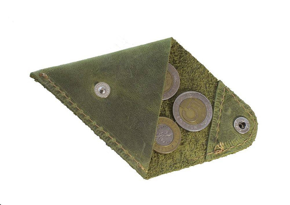 Zielona skórzana bilonówka coin wallet BRØDRENE CW01 - min. zamówienie 20 / 50 / 100 szt.