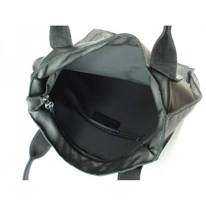 WOREK VERA PELLE KIESZENIE WŁOSKA SKÓRA POJEMNA XXL A4  CZARNA  BY44N