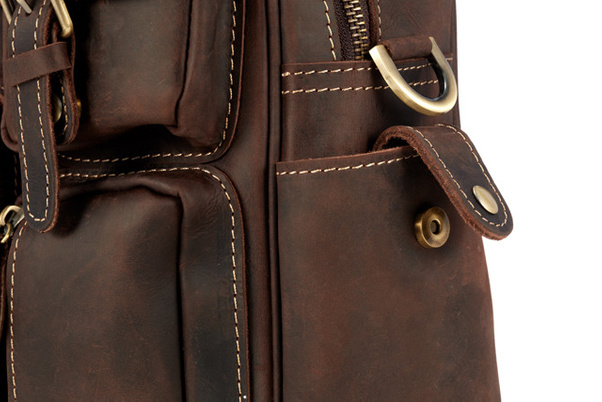 Torba skórzana na laptop 15,6" KEMER VOOC XC1 Czekoladowy brąz