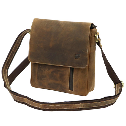 Saszetka męska, torba przez ramię, skóra naturalna