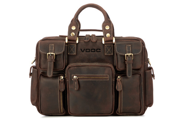 Torba skórzana na laptop 15,6" KEMER VOOC XC1 Czekoladowy brąz