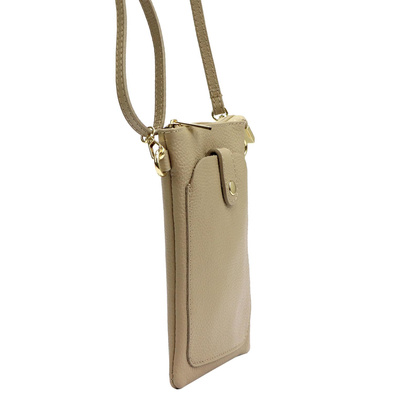 Torebka etui na smartfon, skóra naturalna, pasek