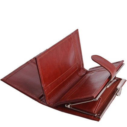 Portfel damski skórzany KEMER P13 Brązowy - min. zamówienie 20 / 50 / 100 szt.