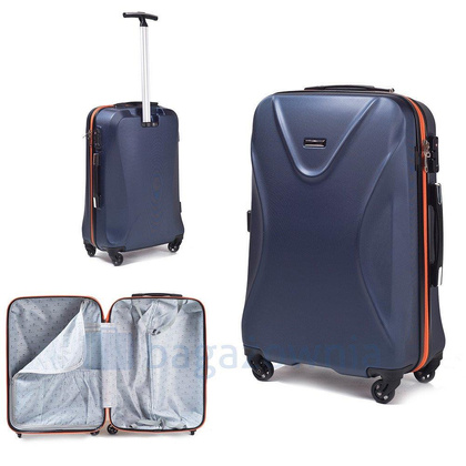 Średnia walizka WINGS 518 M Granatowo pomarańczowa