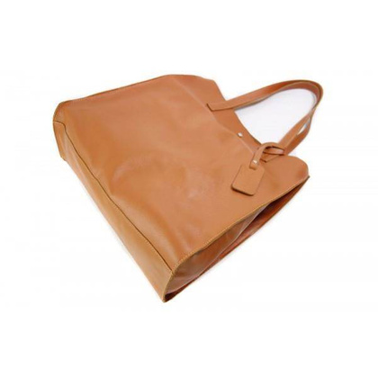 TOREBKA WOREK SHOPPER BAG  GENUINE LEATHER NA RAMIĘ  A4  CAMEL  GL46C