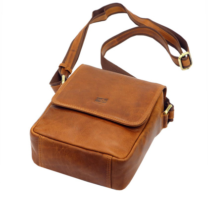 Klasyczna skórzana saszetka męska, na ramię, torebka męska