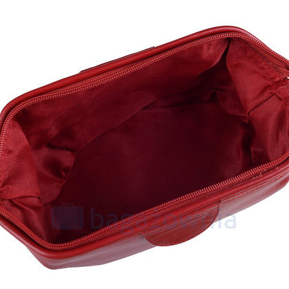 Kosmetyczka skórzana KEMER 43901311 Czerwona