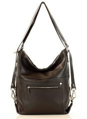 MARCO MAZZINI Niezawodna torebka plecak z naturalnej skóry czarny - min. zamówienie 20 / 50 / 100 szt.