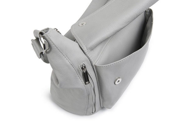 Torebka skórzana na ramię KEMER VOOC EP20 Szara