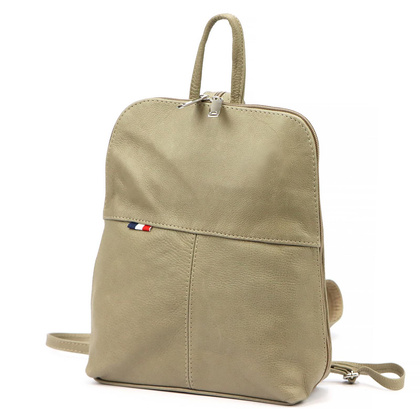 Miejski plecak damski, skóra naturalna, granatowy