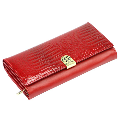 Duży portfel damski, naturalna skóra licowa 